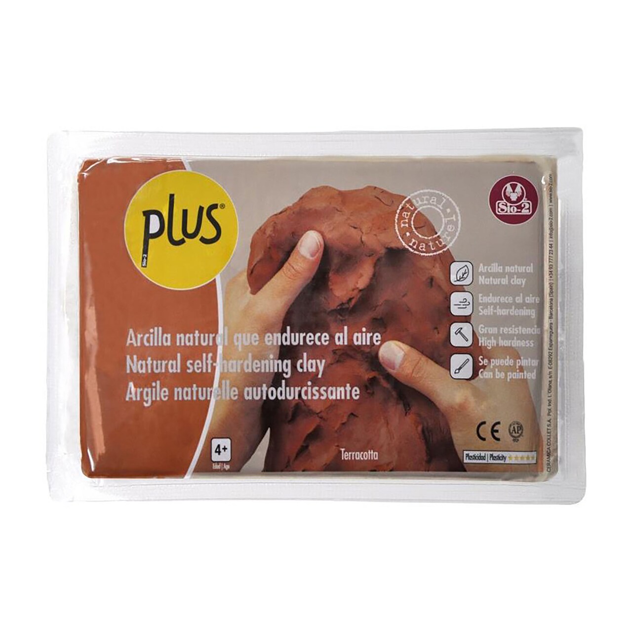 Sio-2 PLUS Natural Self-Hardening Modeling Clay, Terracotta, 2.2 lb (1 kg)